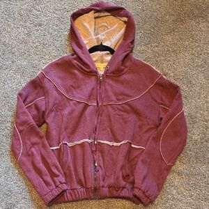 Gilded Intent Maroon Hooded Jacket